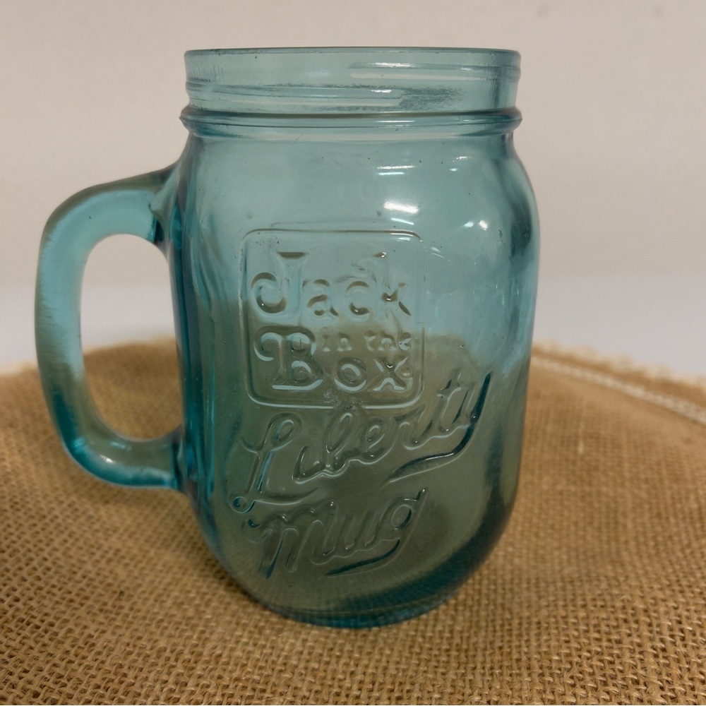 Vintage 1976s Jack in the Box Liberty blue glass Jar Mug